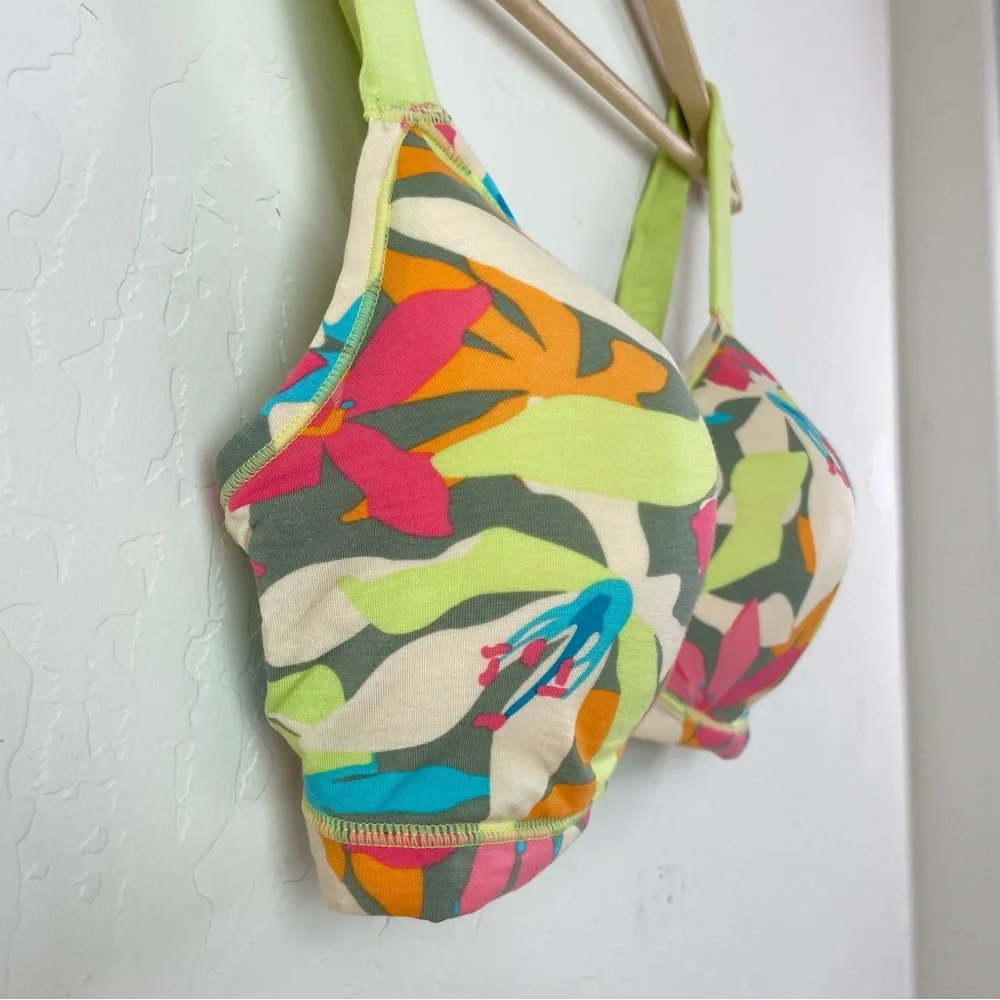 Kindly Yours Women's Comfort Modal Lounge Pullover Bra Tropical Floral Size XL - Picture 6 of 16